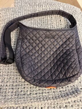 MZ Wallace Quilted Crossbody Hobo Bag - Black